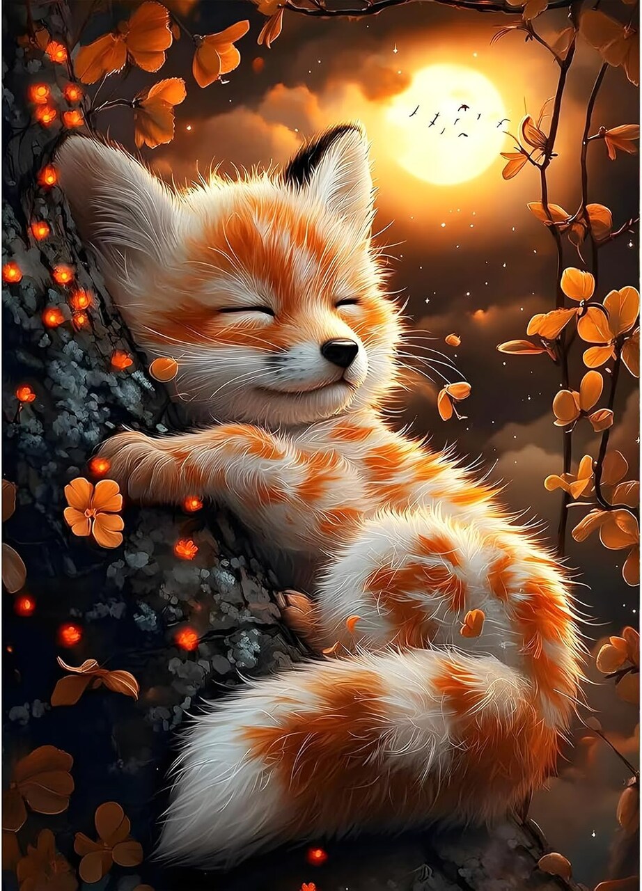 DIY 5D Cute Fox Diamond Art (UCGD368) 11.81 x 7.87 x 0.39 inches